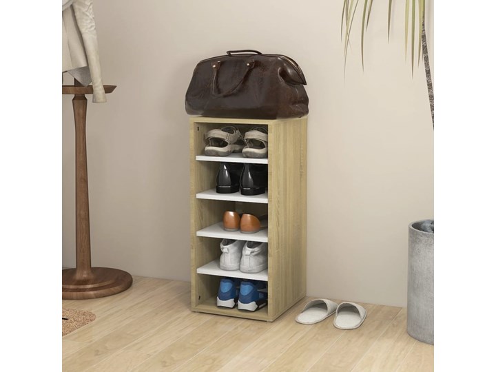 vidaXL Szafka na buty, 2 szt., biel i dąb sonoma, 31,5x35x70 cm, płyta Płyta meblowa Płyta MDF Szerokość 32 cm Drewno Głębokość 35 cm Płyta laminowana Kolor Biały