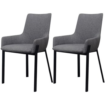 vidaXL Krzesła stołowe, 2 szt., jasnoszare, tkanina