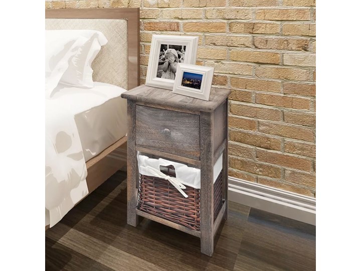vidaXL Szafki nocne z drewna, 2 szt., brązowe Drewno Głębokość 31 cm Uniwersalne Wysokość 45 cm Szerokość 28 cm Typ Stojące