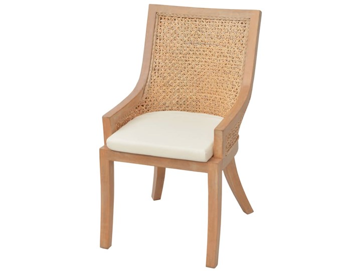 vidaXL Krzesła stołowe, 6 szt., rattan i lite drewno mango Wysokość siedziska 45 cm Szerokość 54 cm Wysokość 93 cm Głębokość 66 cm Kategoria Krzesła kuchenne
