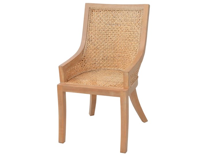 vidaXL Krzesła stołowe, 6 szt., rattan i lite drewno mango Wysokość siedziska 45 cm Wysokość 93 cm Głębokość 66 cm Szerokość 54 cm Kategoria Krzesła kuchenne