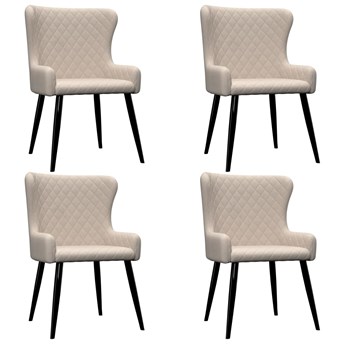vidaXL Krzesła do jadalni, 4 szt., kremowe, tapicerowane tkaniną