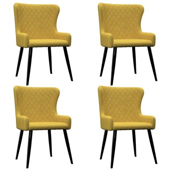 vidaXL Krzesła jadalniane, 4 szt., żółte, aksamitne