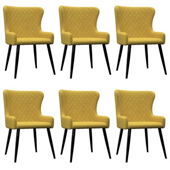 vidaXL Krzesła jadalniane, 6 szt., żółte, aksamitne