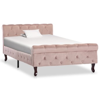 vidaXL Rama łóżka, różowa, tapicerowana aksamitem, 100 x 200 cm