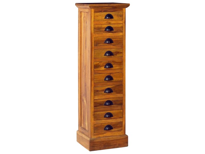 vidaXL Komoda z 10 szufladami, 35x30x120 cm, lite drewno tekowe Głębokość 30 cm Pomieszczenie Salon Szerokość 105 cm Styl Vintage