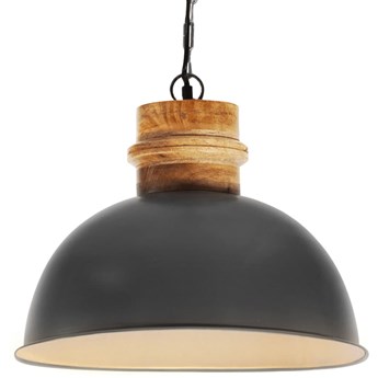 vidaXL Industrialna lampa wisząca, szara, okrągła, 42 cm, E27, mango