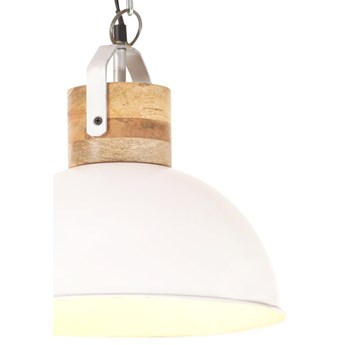 vidaXL Industrialna lampa wisząca, biała, okrągła, 32 cm, E27, mango