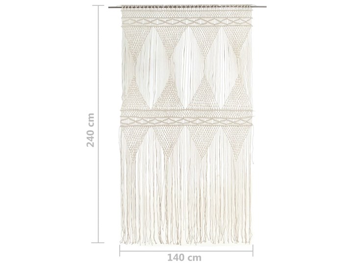 vidaXL Zasłona z makramy, 140 x 240 cm, bawełna 140x240 cm Kategoria Zasłony Zasłona sznurkowa Pomieszczenie Sypialnia