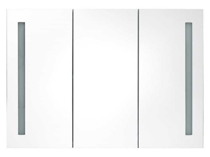 vidaXL Szafka łazienkowa z lustrem i LED, 89x14x62 cm, szarość betonu Szafki Wiszące Szerokość 89 cm Szkło Głębokość 14 cm Płyta MDF Kategoria Szafki stojące