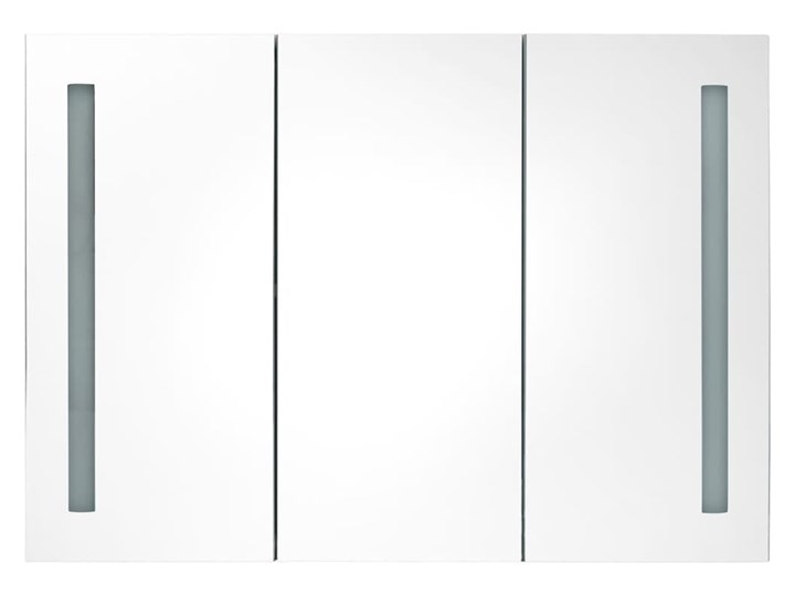 vidaXL Szafka łazienkowa z lustrem i LED, 89x14x62 cm, lśniąca biel Szkło Szafki Szerokość 89 cm Płyta MDF Wiszące Kategoria Szafki stojące Głębokość 14 cm Rodzaj frontu Drzwiczki
