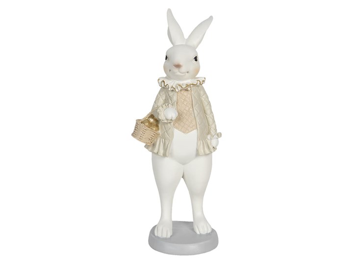 Figurka dekoracyjna w kolorze kremowym - wys. 25 x Ø 10 cm