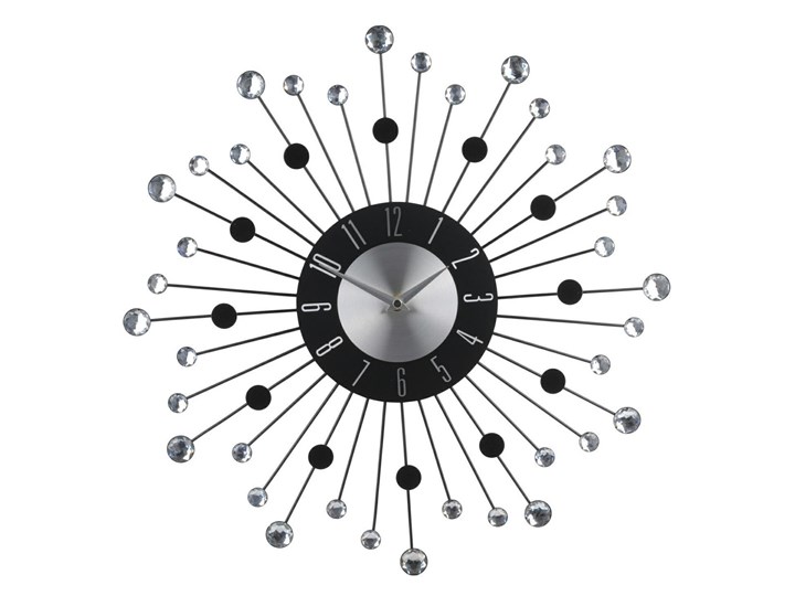 Zegar Intesi Crystal Spiral Metal Zegar ścienny Okrągły Styl Glamour Zasilanie Bateryjne