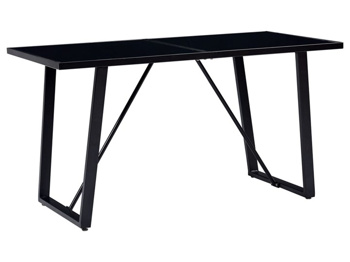 vidaXL Stół jadalniany, czarny, 140 x 70 x 75 cm, hartowane szkło