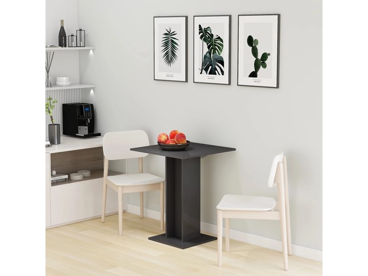 vidaXL Stolik bistro, wysoki połysk, szary, 60x60x75 cm, płyta wiórowa Kształt blatu Kwadratowy Płyta MDF Kategoria Stoły kuchenne
