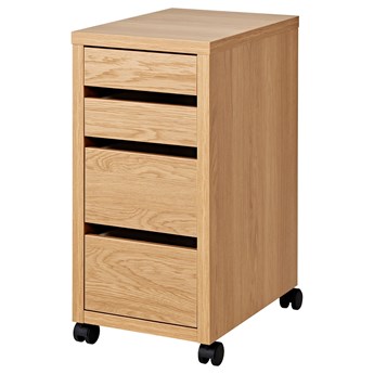 IKEA MICKE Komoda na kółkach, Imit. dębu, 35x75 cm