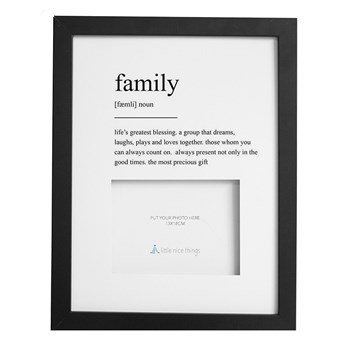 Ramka "Family" w kolorze czarno-białym - 30 x 40 cm