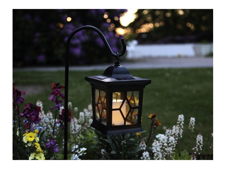 Ogrodowy lampion solarny LED Star Trading Light, wys. 14,5 cm Tworzywo sztuczne Kolor Szary
