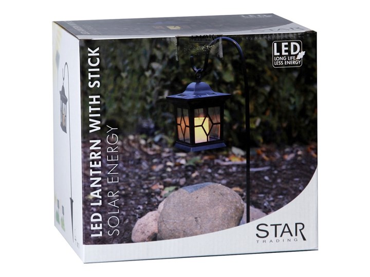 Ogrodowy lampion solarny LED Star Trading Light, wys. 14,5 cm Tworzywo sztuczne Kategoria Lampiony do ogrodu Kolor Szary