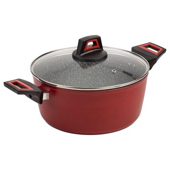 Garnek granitowy do gotowania duszenia z pokrywką szklaną taurus 24 cm 4,2 l kod: O-10-144-071