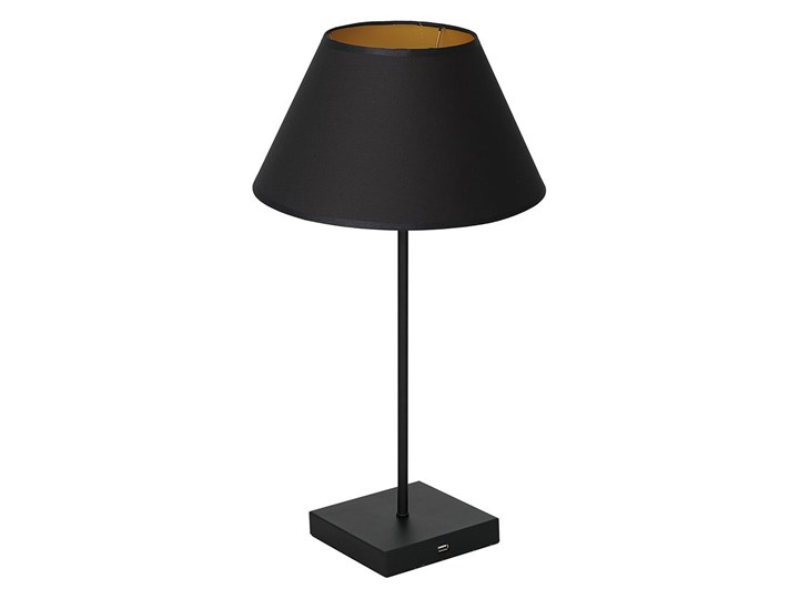 Lampa stołowa ze złączem USB 1xE27/60W/230V czarny Styl Nowoczesny Tworzywo sztuczne Wysokość 56 cm Metal Kategoria Lampy stołowe