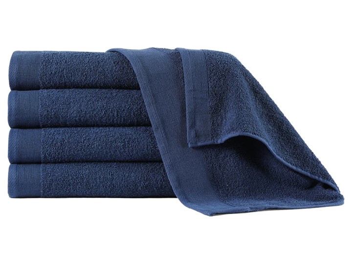 vidaXL Ręczniki prysznicowe, 5 szt., bawełna, 450 g/m², 70x140 cm Komplet ręczników Kolor Granatowy