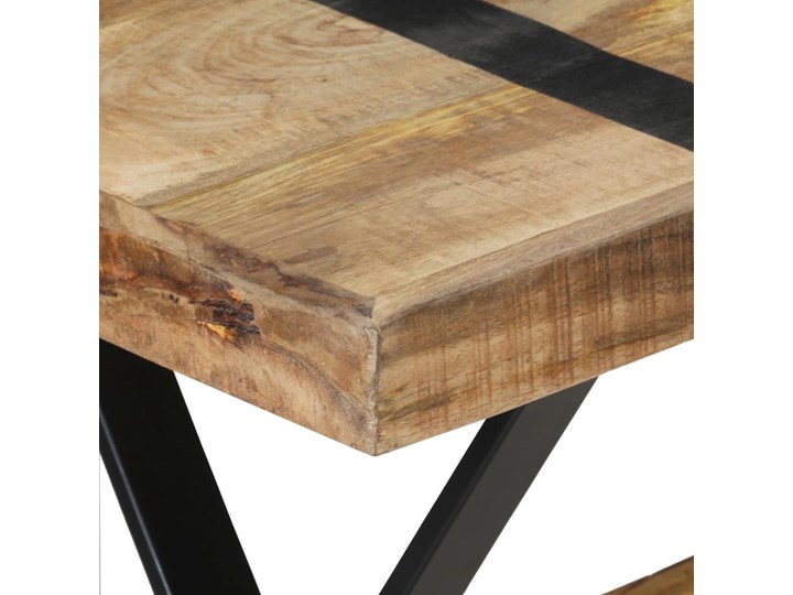vidaXL Stół jadalniany, 140 x 70 x 76 cm, surowe drewno mango Stal Kolor Brązowy Pomieszczenie Stoły do jadalni