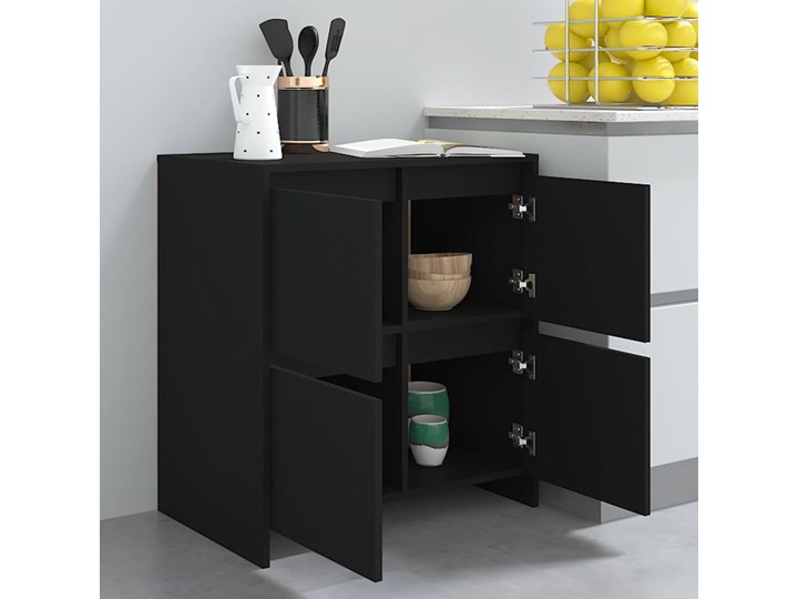 vidaXL Komoda, czarna, 70 x 41 x 75 cm, płyta wiórowa Z szufladami Szerokość 105 cm Głębokość 41 cm Szerokość 70 cm Płyta MDF Styl Minimalistyczny