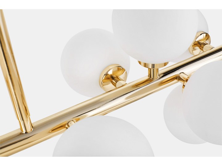 LAMPA WISZĄCA SUFITOWA NOWOCZESNA ZŁOTA PETRICA W16 LUMINA DECO Lampa z kloszem Lampa z abażurem Metal Kategoria Lampy wiszące Szkło Kolor Biały