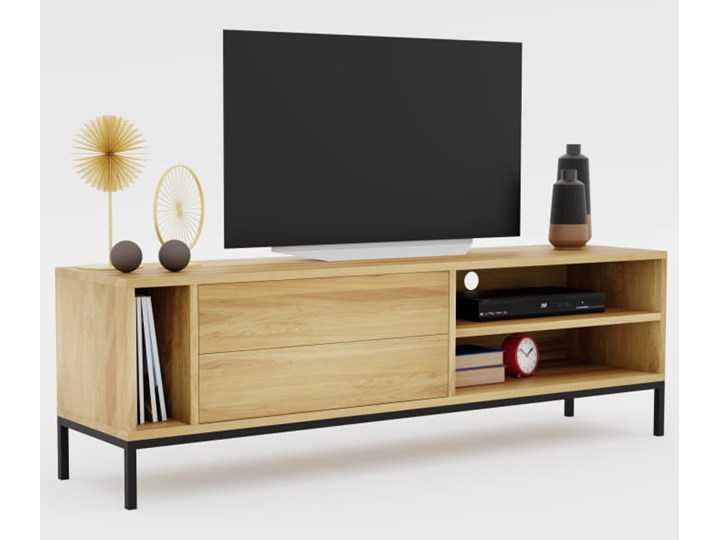 Szafka RTV Smooth Loft Na telewizor Drewno Metal Styl Skandynawski
