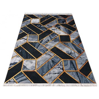 Czarno-szary geometryczny dywan glamour - Akris 4