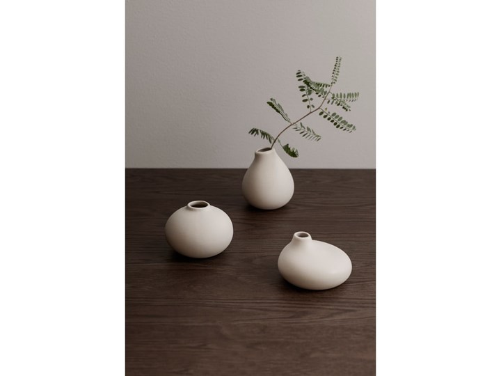 Zestaw 3 białych miniaturowych wazonów Blomus Nona Porcelana Kategoria Wazony