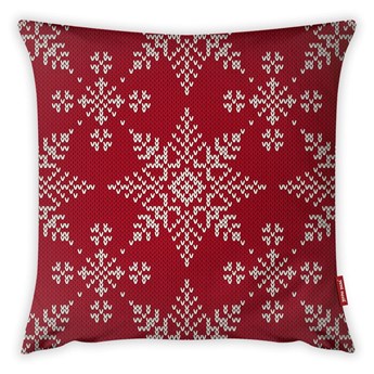 Poszewka na poduszkę Vitaus Christmas Period Red Snowflakes Pattern, 43x43 cm