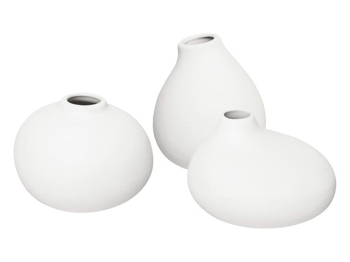Zestaw 3 białych miniaturowych wazonów Blomus Nona Porcelana Kategoria Wazony