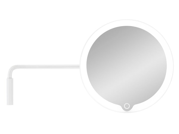 Białe ścienne lusterko kosmetyczne z podświetleniem LED Blomus Modo Okrągłe Kolor Biały Kategoria Lustra