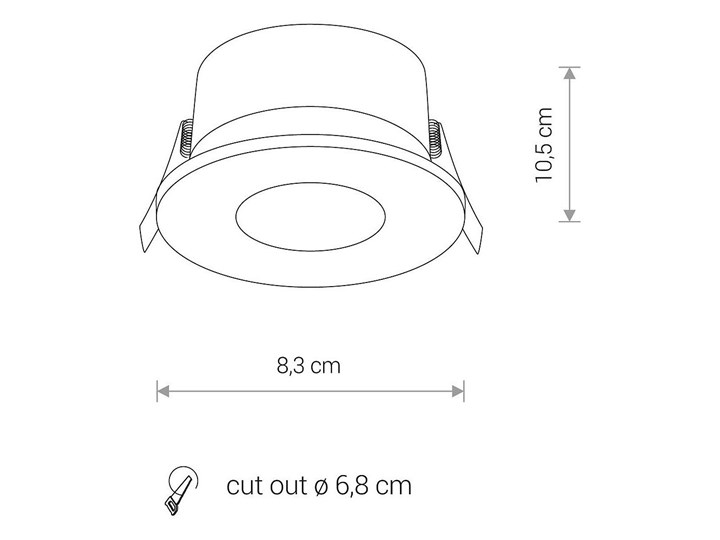 Podtynkowa lampa punktowa Golf 8375 łazienkowe oczko białe Oprawa stropowa Kolor Biały Kategoria Oprawy oświetleniowe
