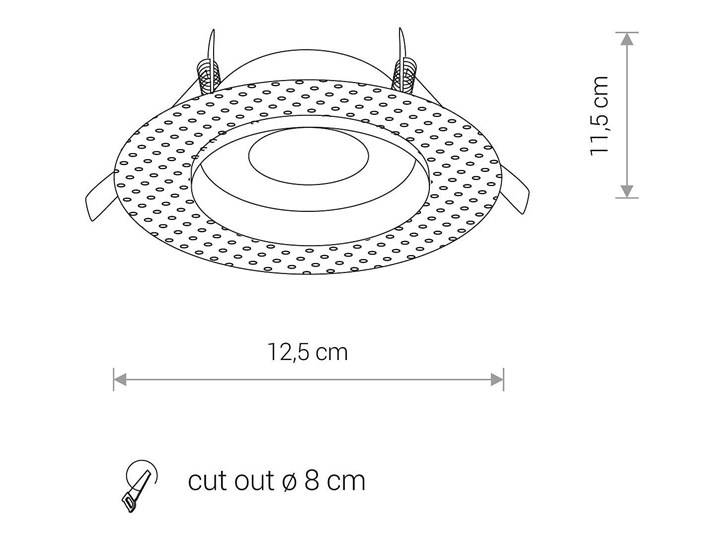 Schodowa lampa czarna Echo 8372 okrągły wpust punktowy metalowy Kolor Czarny Oprawa schodowa Okrągłe Kategoria Oprawy oświetleniowe