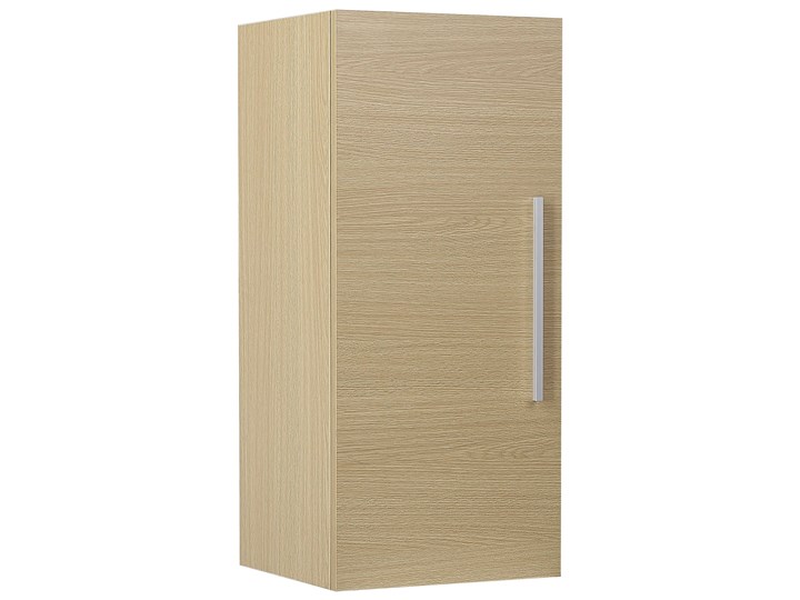 Beliani Szafka wisząca jasne drewno 40 x 35 x 88 cm 3 półki wysoka nowoczesna Wysokość 40 cm Płyta MDF Głębokość 35 cm Aluminium Wiszące Szerokość 40 cm Kategoria Szafki stojące