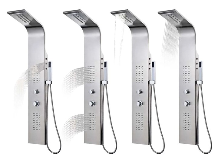 vidaXL Panel prysznicowy ze stali nierdzewnej, zakrzywiony Kategoria Panele prysznicowe