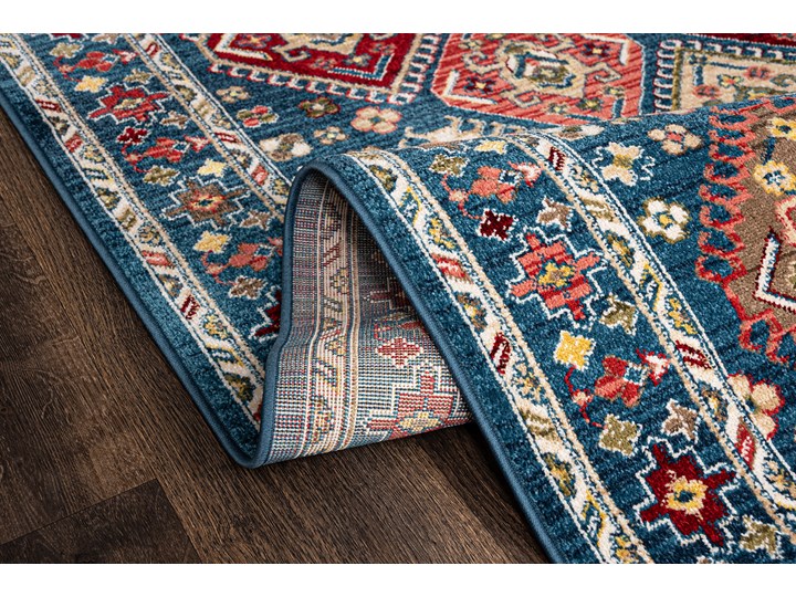 Dywan Orientalny Klasyczny z Frędzlami Niebieski Rivoli 69553 Syntetyk 160x225 cm 120x170 cm Dywany Wzór Zwierzęcy Bawełna Kategoria Dywany