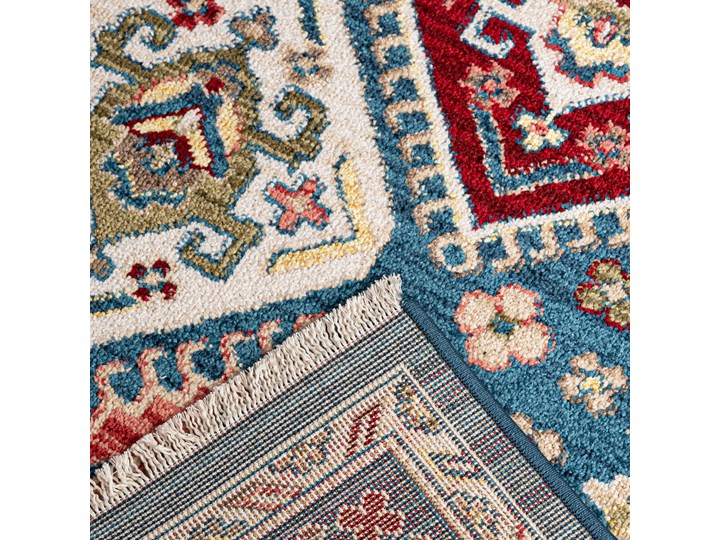 Dywan Orientalny Klasyczny z Frędzlami Niebieski Rivoli 69553 Dywany Bawełna 120x170 cm 160x225 cm Syntetyk Kategoria Dywany Wzór Zwierzęcy