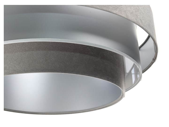 Szaro-srebrna potrójna lampa wisząca - S443-Flina Lampa z abażurem Metal Tworzywo sztuczne Tkanina Pomieszczenie Jadalnia