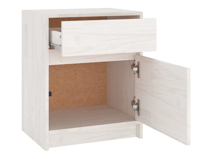vidaXL Szafka nocna, biała, 40x31x50 cm, lite drewno sosnowe Sosna Szerokość 40 cm Pomieszczenie Sypialnia Nocne Głębokość 31 cm Kolor Biały