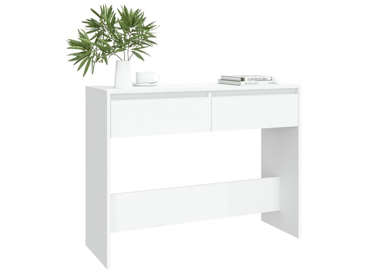 vidaXL Stolik konsolowy, biały, 100x35x76,5 cm, płyta wiórowa Pomieszczenie Salon