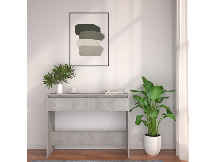vidaXL Stolik konsolowy, szarość betonu, 100x35x76,5 cm, płyta wiórowa Pomieszczenie Salon