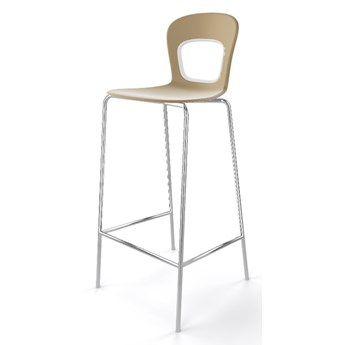 Krzesło barowe / HOKER BLOG 78 firmy GABER - Gołębi szary z białym obramowaniem