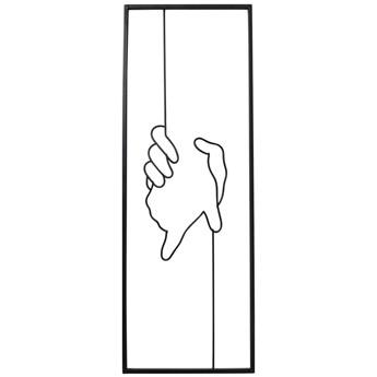 Dekoracja ścienna Hand in Hand 25x70 cm czarna