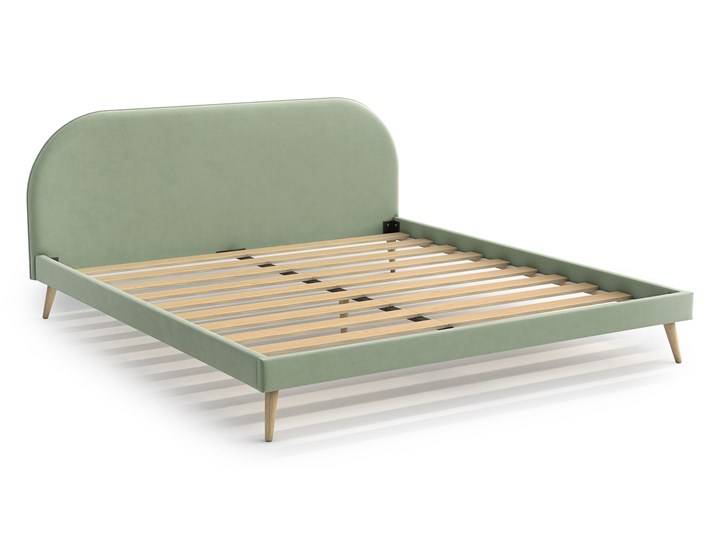 Łóżko Molly King Size, Pistachio Rozmiar materaca 180x200 cm Łóżko tapicerowane Tkanina Zagłówek Z zagłówkiem