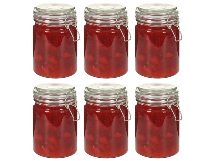 vidaXL Słoiki z zamknięciem pałąkowym, 6 szt., 750 ml Szkło Na makaron Kategoria Pojemniki i puszki