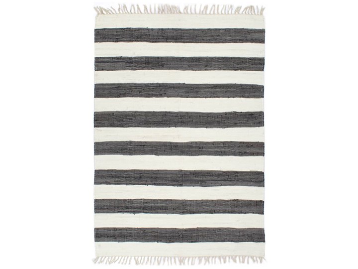 vidaXL Ręcznie tkany dywan Chindi 200x290cm bawełna, antracytowo-biały Dywany Dywaniki Kategoria Dywany Prostokątny 200x290 cm Kolor Szary